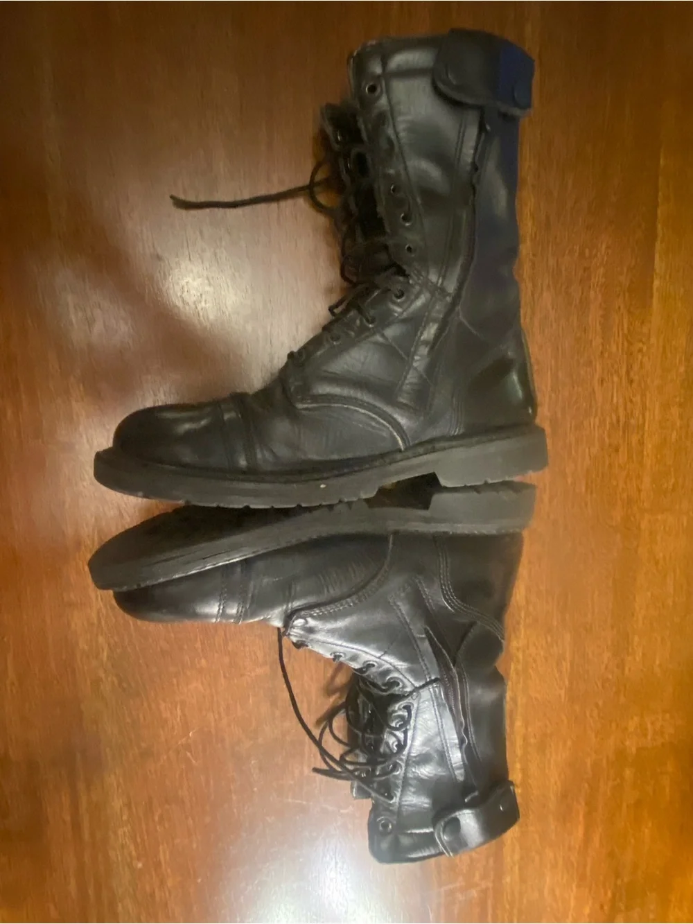 Rocky 2090 10” Paraboot Zip Combat Boots Mens size 8.5M Black Leather Military